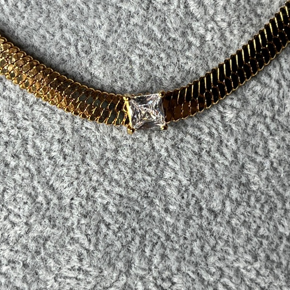 Kay Jewelers vintage 90s 14K gold chain with Square CZ stone - Picture 4 of 11